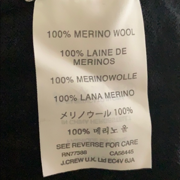 J. CREW MERINO WOOL BLACK SWEATER SZ M LONG SLEEVE - Picture 4 of 4